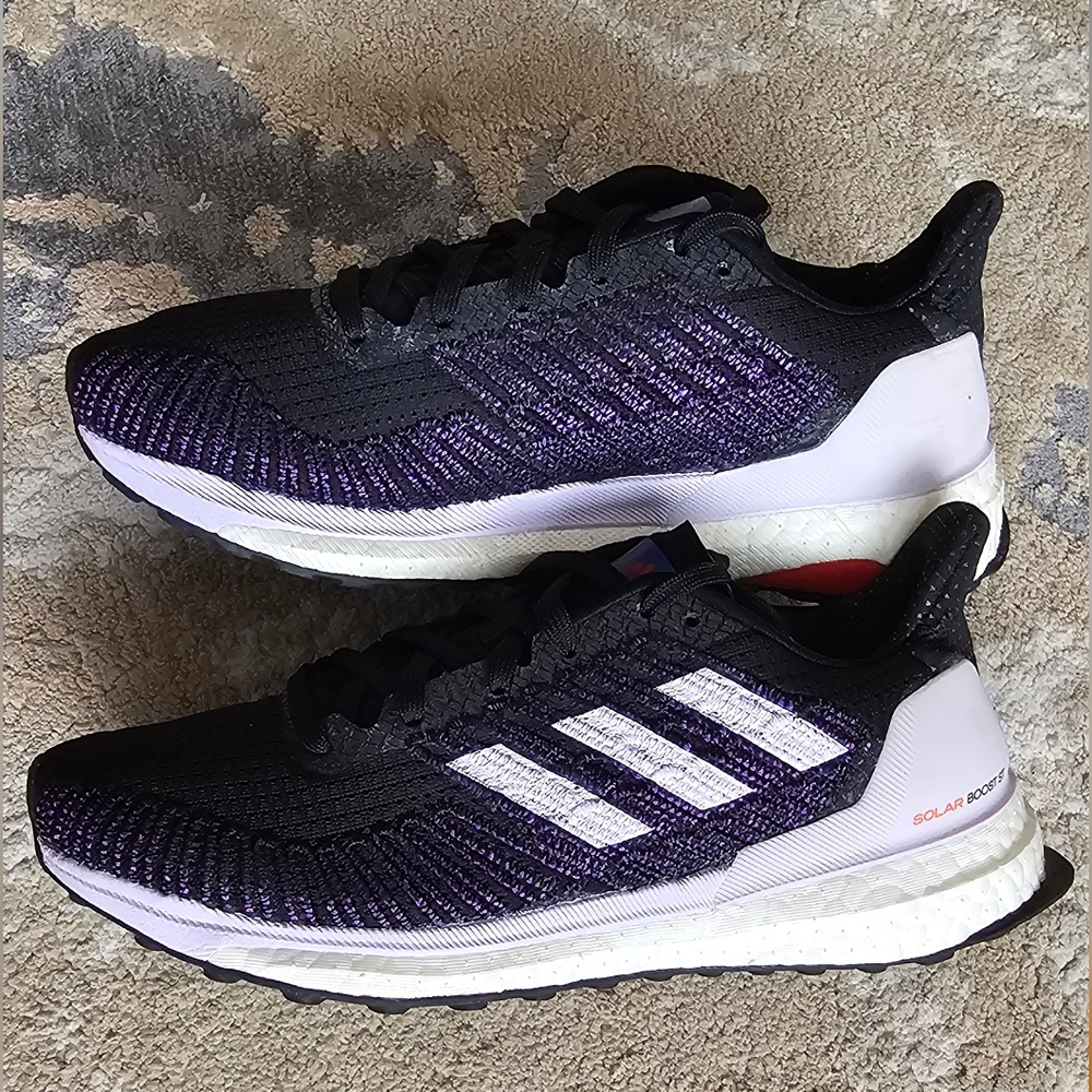 Adidas Women's Black and Purple Running Shoes Size 5.5